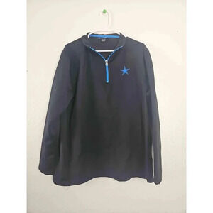 Dallas Cowboys Black Blue Quarter Zip Pullover Long Sleeve Mens Large